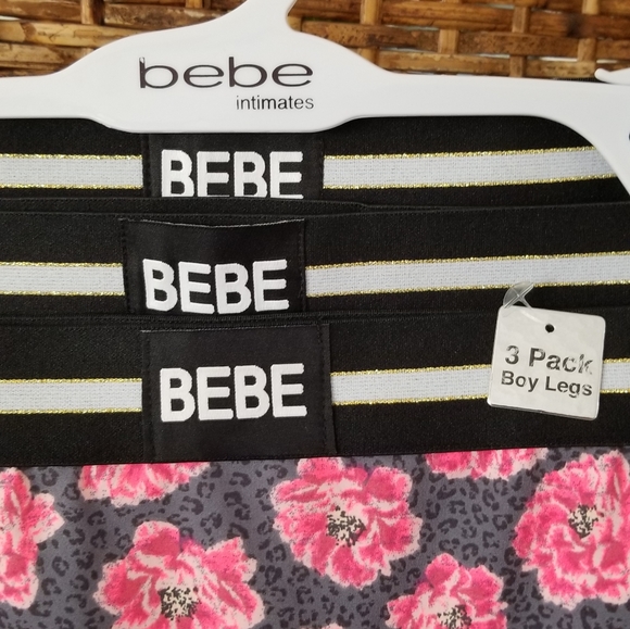 NWT bebe Underwear Panties 3 PK. Floral & Solid 2X - Picture 3 of 6